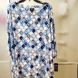 NWT INC. Multicolored Blouse with Assymetrical Top; Large Size; $50.